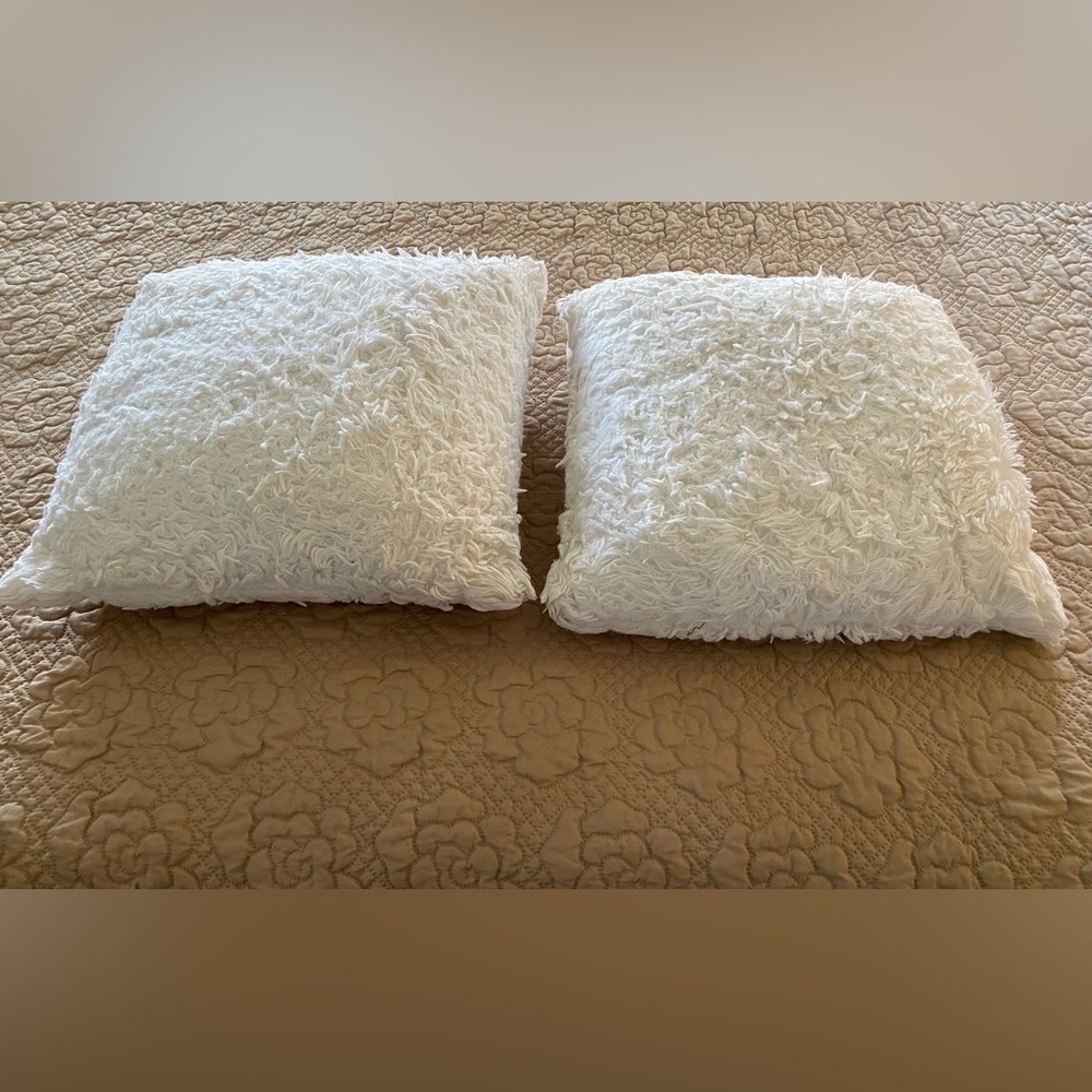 White Textured Throw Pillows